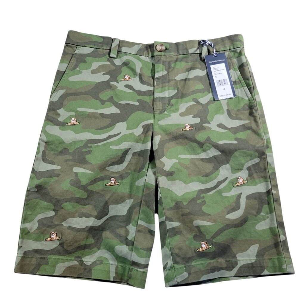 Vineyard Vines Shorts Boys 16 Camo Breaker Chino Preppy Tags